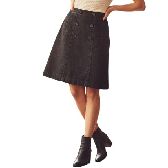 Sandro Dresses & Skirts - Sandro Sportswear‎ Vintage Early 2000s A Line Skirt Double Breasted Black Sz 8
